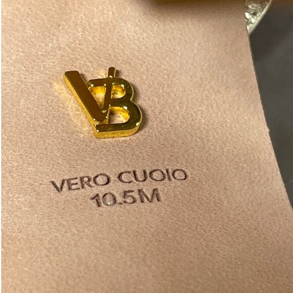 Veronic Beard Fletcher Metallic Chunky Platform Heel Sandals Two Tone Size 10.5M - Picture 9 of 9